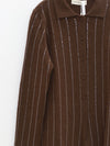 SWAYING 25 Autumn and Winter Sequin Embroidered Cashmere Shirt SW-SW25AW1T30C3S2-KAFEI Coffee